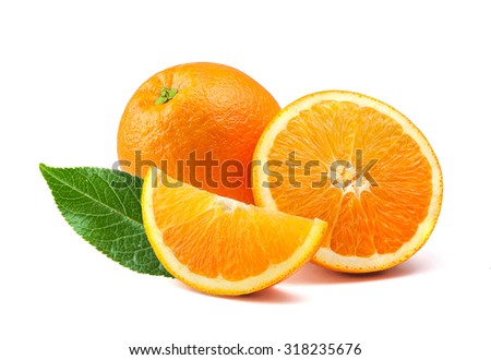 Orange fruit isolated on white background Royalty-Free Stock Photo #318235676