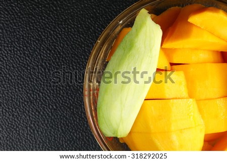 The fresh mango represent the tropical fruit concept related idea.