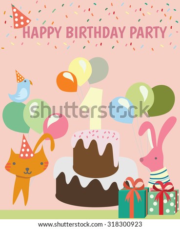 Happy birthday party,kids,Vector logo template