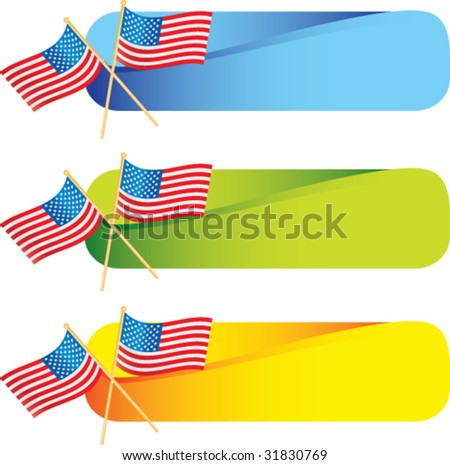 cross american flags on colored tabs