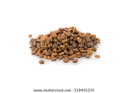 Cat food on white background