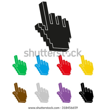 pixel hand - vector icon