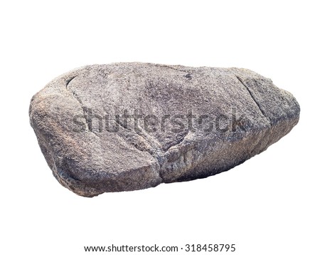 big granite rock stone, isolated on white background Royalty-Free Stock Photo #318458795