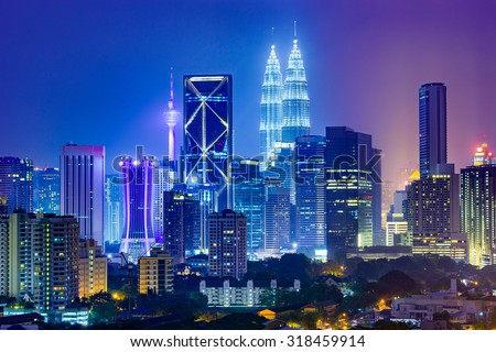 Kuala Lumpur, Malaysia city skyline. Royalty-Free Stock Photo #318459914
