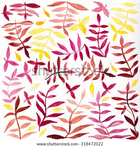 Watercolor Retro seamless pattern with trees.Seamless Tree Pattern. Seamless tree pattern with watercolor graphic which can be used as wallpaper. Autumn layout