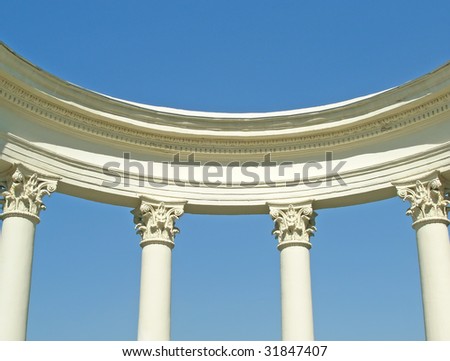 White ancient classical stone rotunda