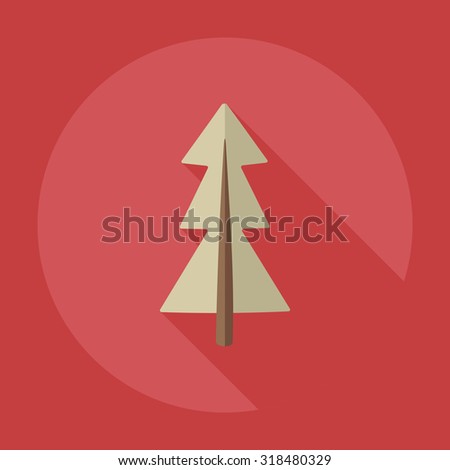 Flat modern design with shadow icons pine