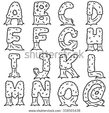 vector set of alphabet tree