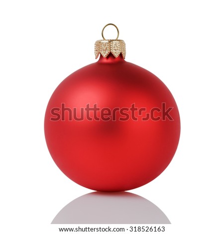 red christmas ball isolated on white background Royalty-Free Stock Photo #318526163