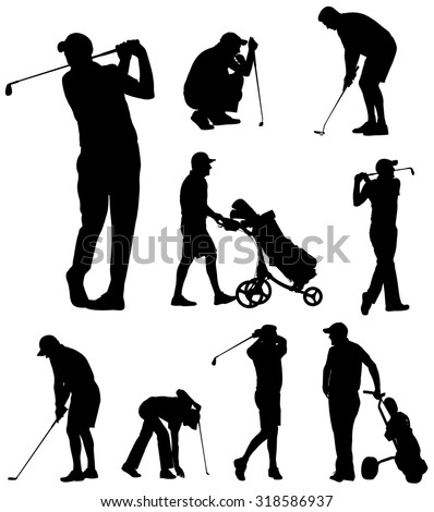 golfer silhouettes collection