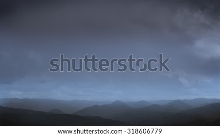 landscape mountain and warm light in nature
