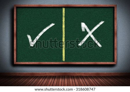 right or wrong on chalkboard