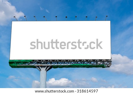 Blank billboard on beautiful sky for advertisement