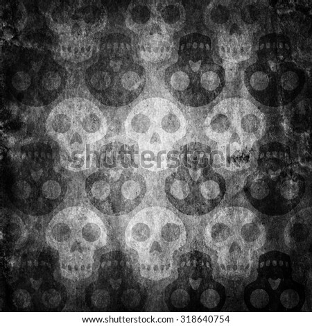 Pattern with skulls. Halloween background.