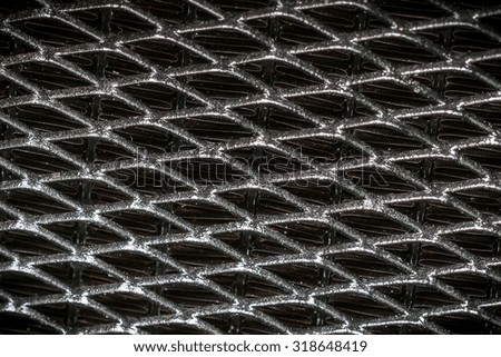 Close up Engine cooling radiator