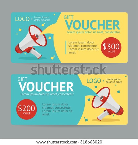 Gift Voucher Template. The announcement of the winning. Vector illustration Royalty-Free Stock Photo #318663020