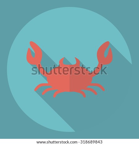 Flat modern design with shadow  Icon crab