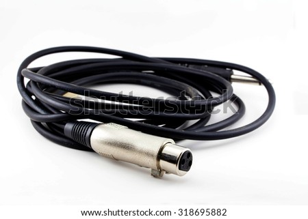 XLR connector isolated on white background.