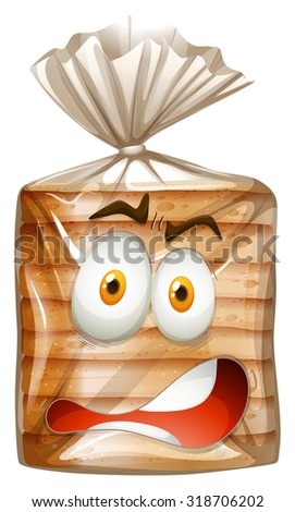 Loaf of bread in bag illustration