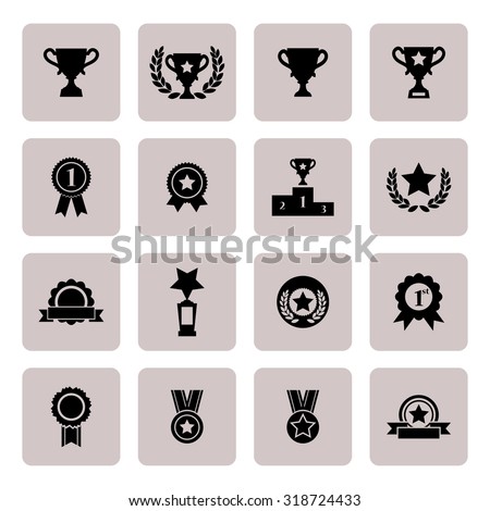 Trophy and prize icons. Victory icon. Vector Illustration. EPS10