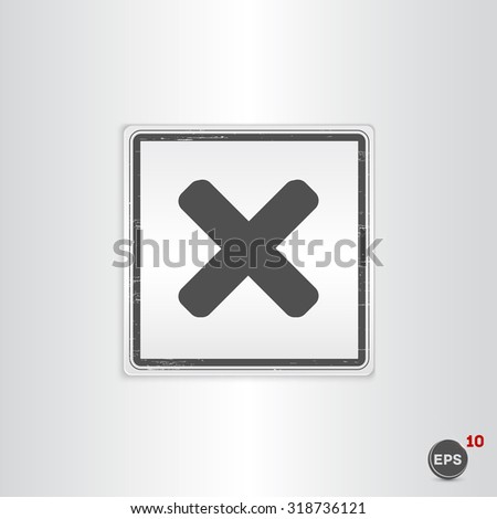 Cancel icon. Flat design style. Made vector illustration. Emblem or label with shadow.
