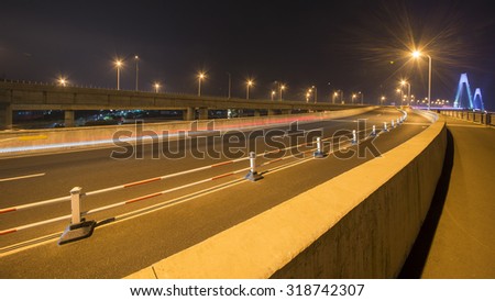 Night cable-stayed bridge 