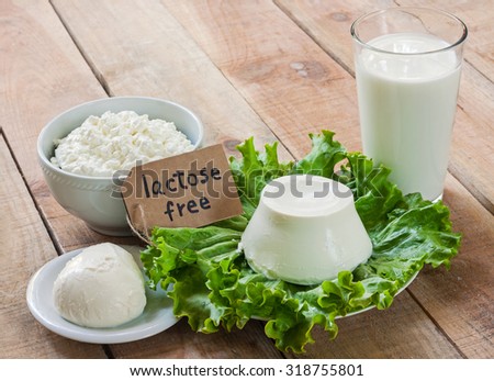 lactose free intolerance - food with background Royalty-Free Stock Photo #318755801