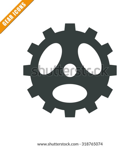 Vector illustration of gear icon . Could be used as menu button, web interface element template, badge, sign, symbol, company logo, mobile application element