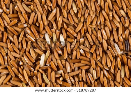 Brown rice grains background