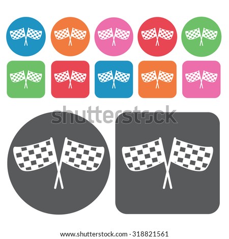 checkered flags icons set. Vector Illustration eps10.
