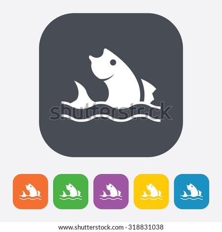 Vector illustration of fishing and fish icon