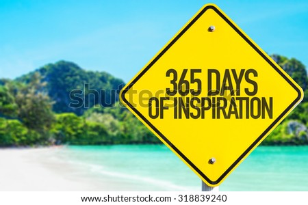 365 Days of Inspiration sign with beach background