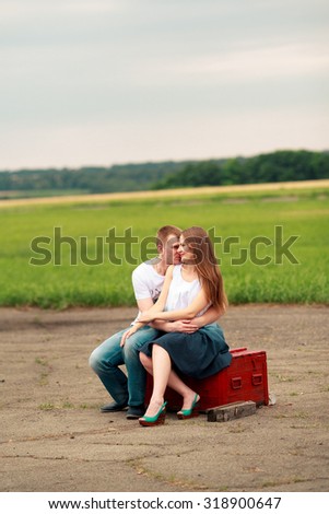 Romantic moments for pregnant couple