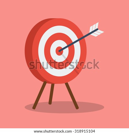 Arrow hitting target. Business concept