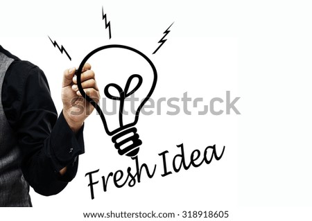 Business, Finance, Education, Technology and Internet Concept: Businessman writing Fresh Idea