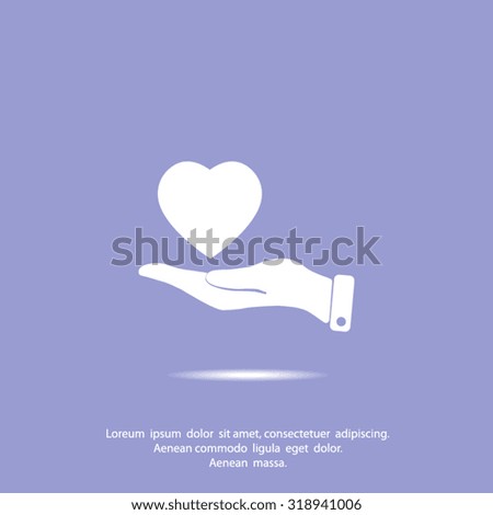 hand and heart vector icon