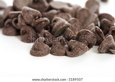 Pile of Chocolate Chips Shallow Depth of Field