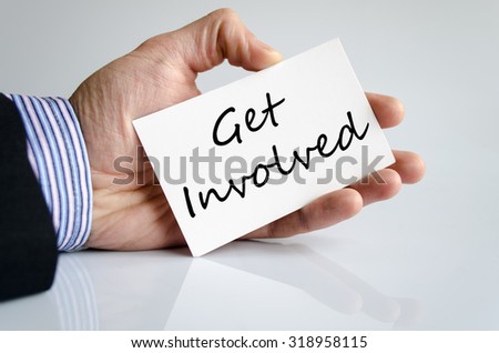 Get involved text concept isolated over white background