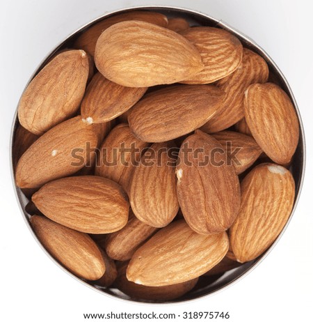 Almond round shape on white background