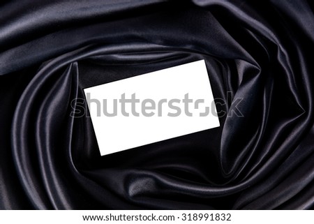 net blank business card on a black background Silk