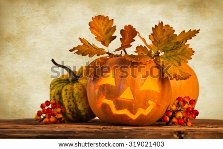 Scary halloween pumpkin background