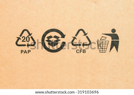 Symbol on brown paper box