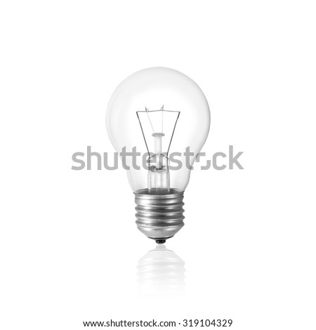 Light bulb isolated on white with clipping path, Realistic photo image.