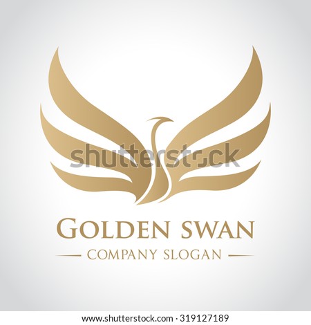 Swan logo,Golden logo, Animal logo,Animal logo collection,Elements for brand identity,Vector Logo template.