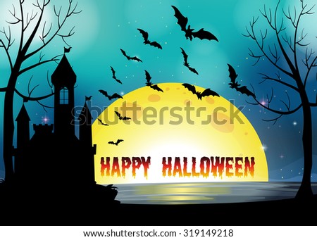 Poster of Happy Halloween illustration