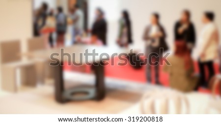 Trade show generic background, intentionally blurred post production.