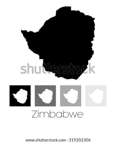 A Map of the country of Zimbabwe