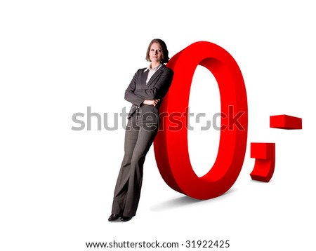 Woman leaning on a 0,-