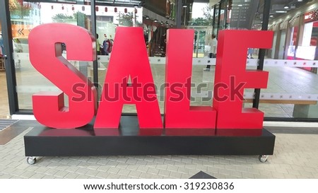 sale message sign in red color