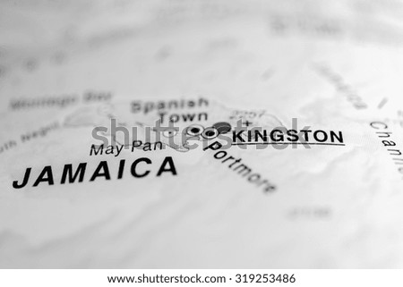 Map view of Kingston, Jamaica.